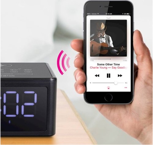 Aluratek Wireless Charging FM Clock Radio - Black SHOP ONLINE