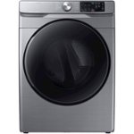 Samsung - 7.5 Cu. Ft. Stackable Electric Dryer with Steam and Sensor Dry - Platinum - Front_Standard