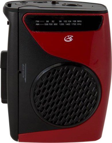 GPX - Cassette Player with AM/FM Radio - Black/Red
