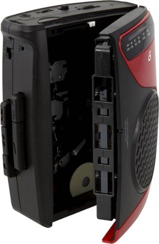 GPX Cassette Player with AM/FM Radio - Black/Red GLOBAL SHIPPING