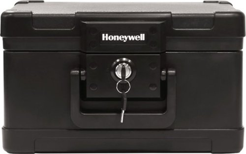 Honeywell Home - 0.15 Cu. Ft. Safe for Documents and Digital Media with Key Lock - Black-Front_Standard 