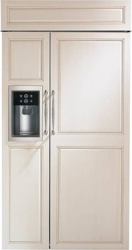 Monogram - 24.4 Cu. Ft. Side-by-Side Built-In Smart Refrigerator with Dispenser - Custom Panel Ready