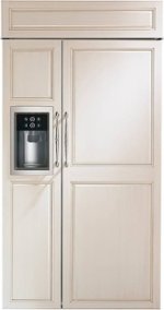 Monogram - 24.4 Cu. Ft. Side-by-Side Built-In Smart Refrigerator with Dispenser - Custom Panel Ready - Front_Standard