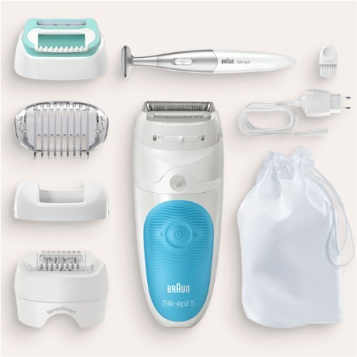 Braun Silk-épil 5 Epilator - White/Blue WORLDWIDE DELIVERY