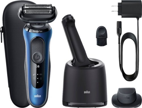 Braun - Series 6 Clean Center Wet/Dry Electric Shaver - Blue