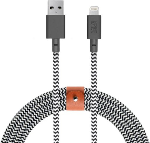 Native Union Apple MFi Certified 9.8' Lightning USB Charging Cable - Zebra WORLDWIDE DELIVERY