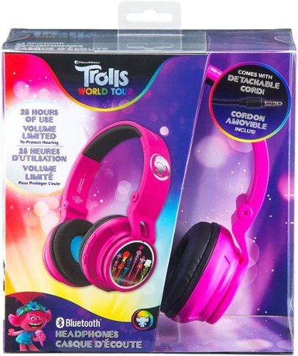 Trolls World Tour Wireless Over-the-Ear Headphones - Pink/Black GLOBAL SHIPPING