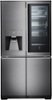 LG - SIGNATURE 30.8 Cu. Ft. 4-Door French Door-in-Door Smart Refrigerator with InstaView - Textured Steel-Front_Standard