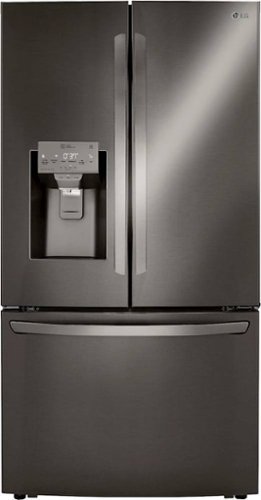 LG - 23.5 Cu. Ft. French Door Counter-Depth Smart Refrigerator with Craft Ice - Black stainless steel