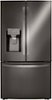 LG - 23.5 Cu. Ft. French Door Counter-Depth Refrigerator with Craft Ice - Black stainless steel-Front_Standard 
