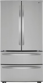 LG - 26.9 Cu. Ft. 4-Door French Door Refrigerator with Internal Water Dispenser and Icemaker - Stainless steel - Front_Standard