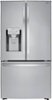 LG - 23.5 Cu. Ft. French Door Counter-Depth Refrigerator with Craft Ice - Stainless steel-Front_Standard 