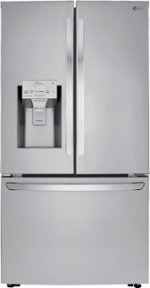 LG - 23.5 Cu. Ft. French Door Counter-Depth Refrigerator with Craft Ice - Stainless steel - Front_Standard