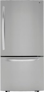 LG - 25.5 Cu. Ft. Bottom-Freezer Refrigerator with Ice Maker - Stainless steel - Front_Standard
