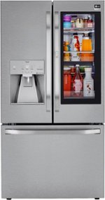 LG - STUDIO 23.5 Cu. Ft. French InstaView Door-in-Door Counter-Depth Refrigerator with Craft Ice - Stainless steel - Front_Standard