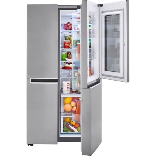 LG - 26.8 Cu. Ft. Side-by-Side InstaView Door-in-Door Refrigerator with Ice Maker - Platinum silver