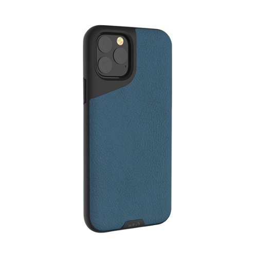 Mous - Contour Case for Apple® iPhone® 11 Pro Max - Blue Leather-Angle_Standard 