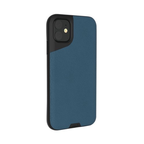 Mous - Contour Case for Apple® iPhone® 11 - Blue Leather-Angle_Standard 