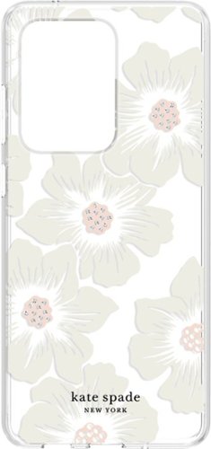 kate spade new york Protective Hard-Shell Case for Samsung Galaxy S20 Ultra 5G - Hollyhock Floral Clear/Cream With Stones GLOBAL SHIPPING