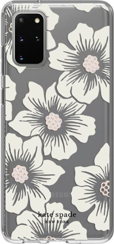 kate spade new york - Protective Hard-Shell Case for Samsung Galaxy S20+ 5G - Hollyhock Floral Clear/Cream With Stones