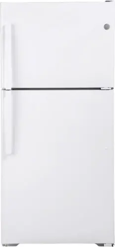Front. GE - 19.2 Cu. Ft. Top-Freezer Refrigerator - White.