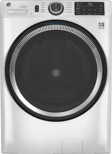 Front. GE - 4.8 CuFt High-Efficiency Stackable Smart Front Load Washer w/UltraFresh Vent System & Microban Antimicrobial Technology - White.