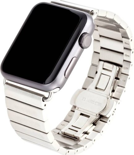 WITHit - Single Link Band for Apple Watch 38mm, 40mm and Series 7, 41mm - Brushed Silver-Left_Standard 