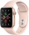 Geek Squad Certified Refurbished Apple Watch Series 5 (GPS) 40mm Gold Aluminum Case with Pink Sand Sport Band - Gold Aluminum-Front_Standard 