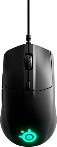 SteelSeries - Rival 3 Lightweight Wired Optical Gaming Mouse with Brilliant Prism RGB Lighting - Black