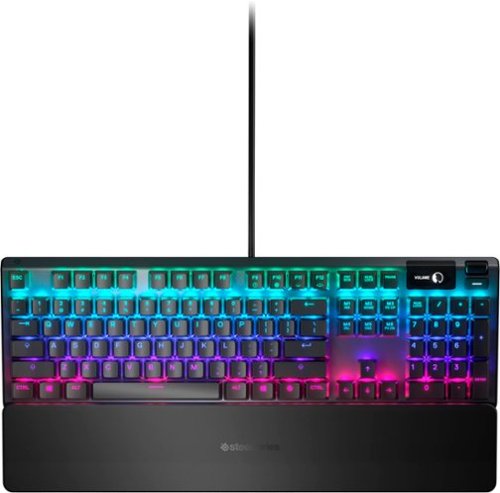  SteelSeries - Apex 5 Full Size Wired Mechanical Hybrid Blue Tactile &amp; Clicky Switch Gaming Keyboard with RGB Backlighting - Black