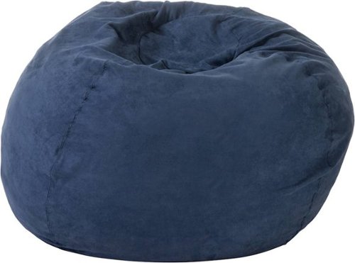 Noble House - Hatfield Suede Bean Bag - Midnight Blue-Front_Standard 