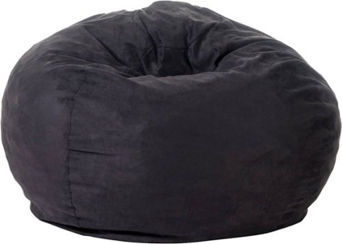 Noble House - Hatfield Suede Bean Bag - Black-Front_Standard 