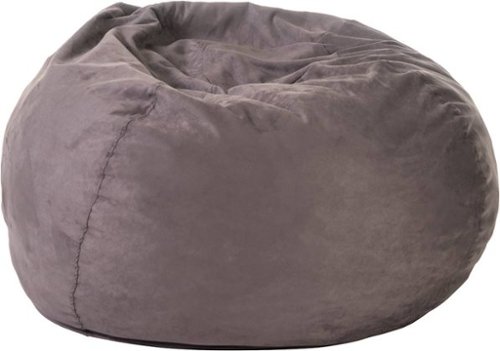 Noble House - Hatfield Suede Bean Bag - Charcoal-Front_Standard 