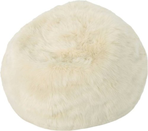 Noble House - Caroga Faux Fur Bean Bag Chair - Taupe-Front_Standard 