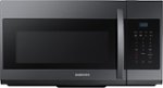 Samsung - 1.7 Cu. Ft. Over-the-Range Microwave - Black stainless steel - Front_Standard