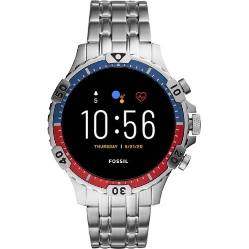 Fossil - Gen 5 Smartwatch 46mm Stainless Steel - Silver With Silver Stainless Steel Band-Front_Standard 