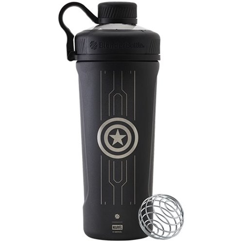 BlenderBottle - Marvel Series Radian 26 oz. Double Vacuum Insulated Stainless Steel Water Bottle/Shaker Cup - Matte Black-Angle_Standard 