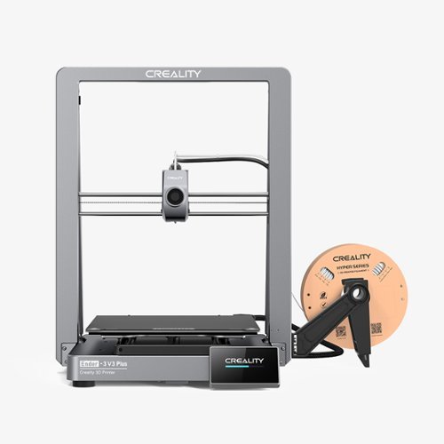 Creality - Ender 3 V3 Plus 3D Printer 4.3 Color LCD Screen Automatic Leveling - Black-Front_Standard 