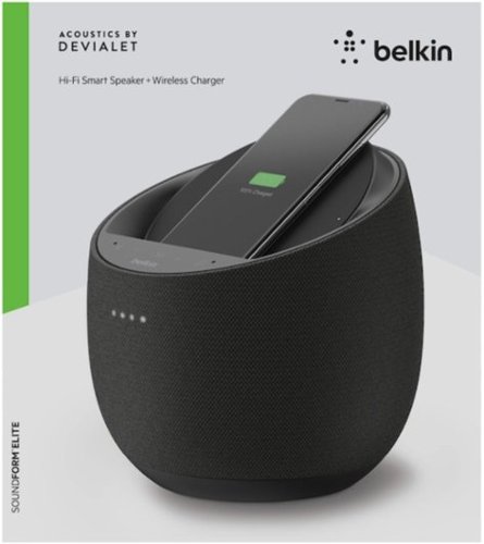 Belkin SoundForm Elite Hi-Fi Smart Speaker + Wireless Charger - Black SHOP ONLINE