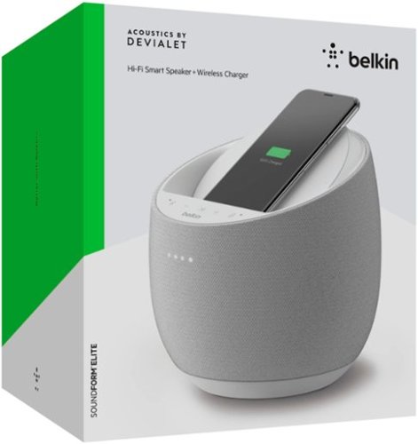 Belkin SoundForm Elite Hi-Fi Smart Speaker + Wireless Charger with Google Assistant - White BUY ONLINE