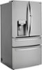 LG - 22.5 Cu. Ft. 4-Door French Door-in-Door Counter-Depth Smart Refrigerator with Craft Ice - Stainless Steel-Front_Standard
