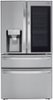 LG - 22.5 Cu. Ft. 4-Door French Door-in-Door Counter-Depth Smart Refrigerator with Craft Ice - Stainless Steel-Front_Standard