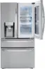 Front. LG - 29.5 Cu. Ft. 4-Door French Door-in-Door Refrigerator with Craft Ice - PrintProof Stainless Steel.