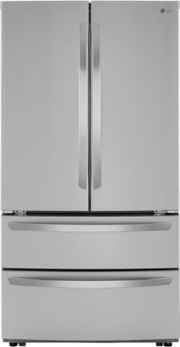 LG - 22.7 Cu. Ft. 4-Door French Door Counter-Depth Refrigerator with Double Freezer and Internal Water Dispenser - Stainless steel