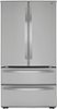 LG - 22.7 Cu. Ft. 4-Door French Door Counter-Depth Refrigerator with Double Freezer - Stainless Steel-Front_Standard