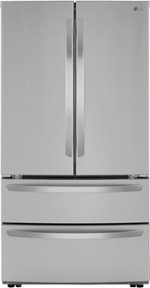 LG - 22.7 Cu. Ft. 4-Door French Door Counter-Depth Refrigerator with Double Freezer and Internal Water Dispenser - Stainless steel - Front_Standard