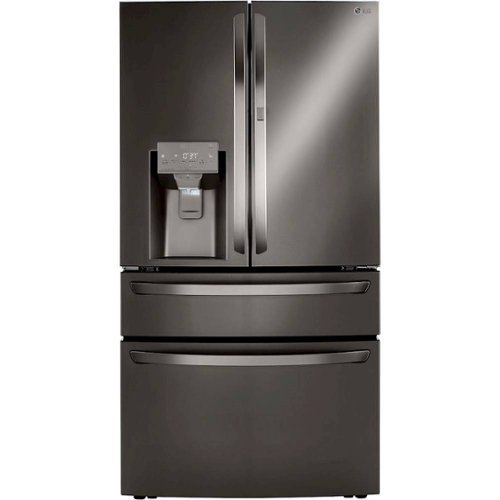 LG - 22.5 Cu. Ft. 4-Door French Door-in-Door Counter-Depth Refrigerator with Craft Ice - Black Stainless Steel