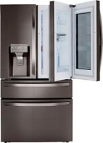 LG - 29.5 Cu. Ft. 4-Door French Door Refrigerator with InstaView Door-in-Door and Craft Ice - Black stainless steel - Front_Standard