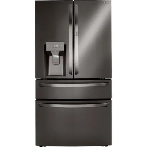 Front. LG - 29.5 Cu. Ft. 4-Door French Door-in-Door Smart Refrigerator with Craft Ice - PrintProof Black Stainless Steel.