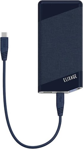 Elixage - Elite 10,000 mAh Portable Charger for Most USB-Enabled Devices - Midnight Blue